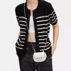 Coach Morgan Card Case On A Chain In Signature Canvas White CK439 With OG Box & Dust Bag(LB)