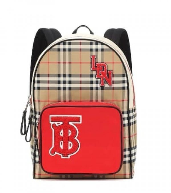 Burberry Nylon Check TB Logo Rucksack Unisex Backpack Rare Plaid With Dust Bag B8890 Black - Image 3