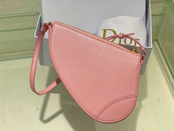 Christian Dior CD Saddle Rodeo Bag Pouch With OG Box & Dust Bag (379 Pink) - Image 4