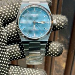 Tissot Prx Silver Textured BlueGreen Dial Japanese Quartz Machine
