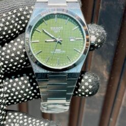 Tissot Prx Silver Textured Olive Green Dial Japanese Quartz Machine