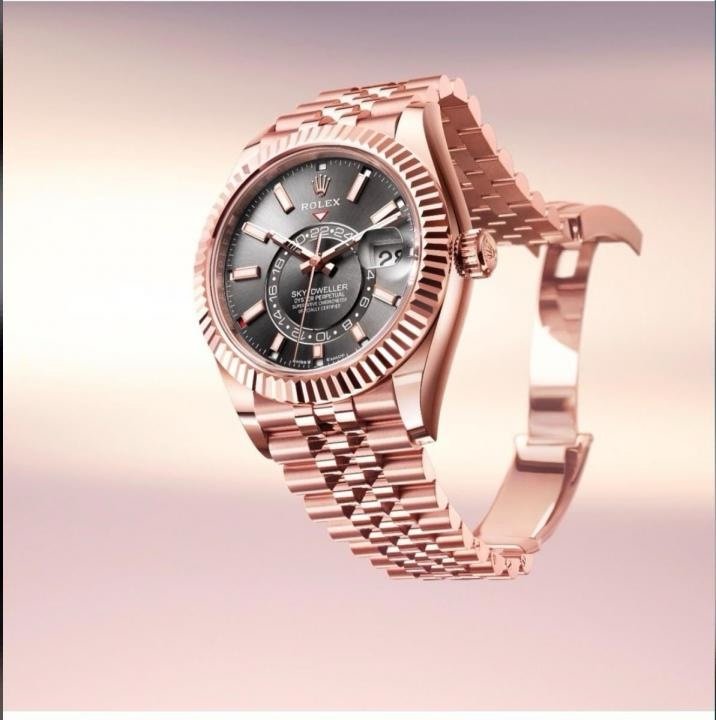 Rolex Sky Dweller Rosegold Grey Dial Jubilee Strap Automatic Premium Watch