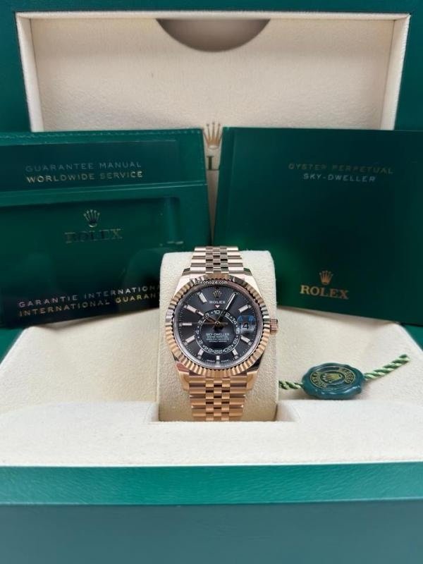 Rolex Sky Dweller Rosegold Grey Dial Jubilee Strap Automatic Premium Watch - Image 2