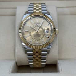 Alternative view of Rolex Sky Dweller Gold Silver Gold Dial Jubilee Strap Automatic Premium Watch