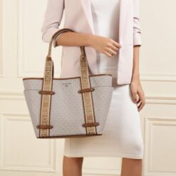 Alternative view of Michael Kors MK Maeve Tote Bag With Dust Bag & Sling Belt (White - 184)