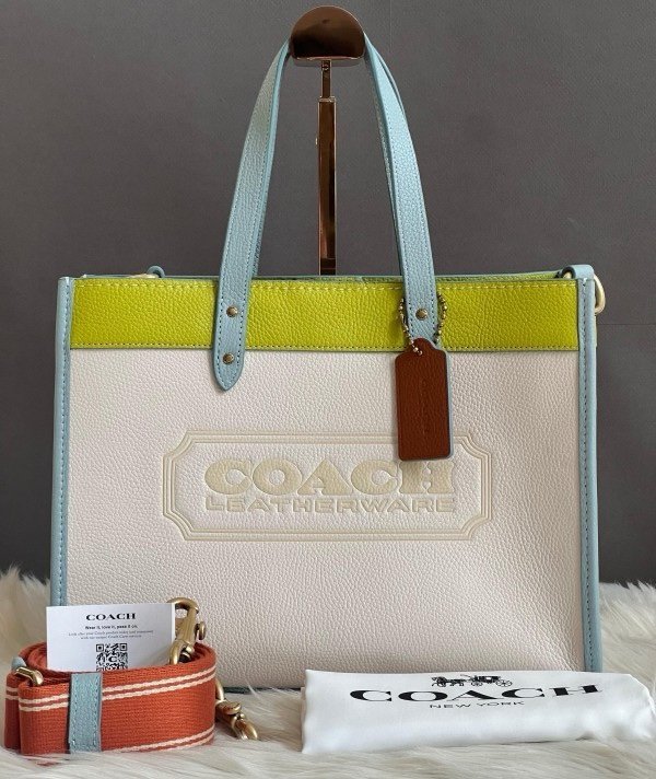 Coach Field Tote Bag With OG Double Box & Dust Bag & Shoulder Strap (Multi-975) - Image 4