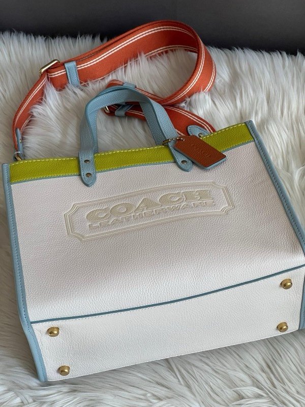 Coach Field Tote Bag With OG Double Box & Dust Bag & Shoulder Strap (Multi-975) - Image 5
