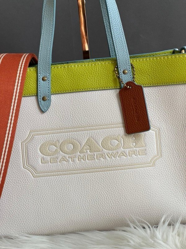 Coach Field Tote Bag With OG Double Box & Dust Bag & Shoulder Strap (Multi-975) - Image 7