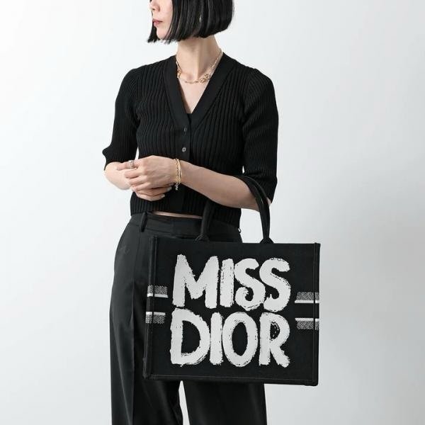 Miss Dior Book Tote With OG Box & Dust Bag & Scarf (Black-1027)(BSB) - Image 2