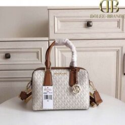 Michael Kors MK Boston Sling Hand Bag With Dust Bag & Shoulder Strap (White - 320)