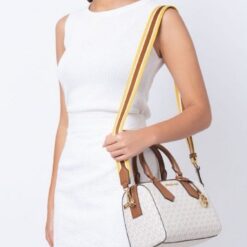 Alternative view of Michael Kors MK Boston Sling Hand Bag With Dust Bag & Shoulder Strap (White - 320)