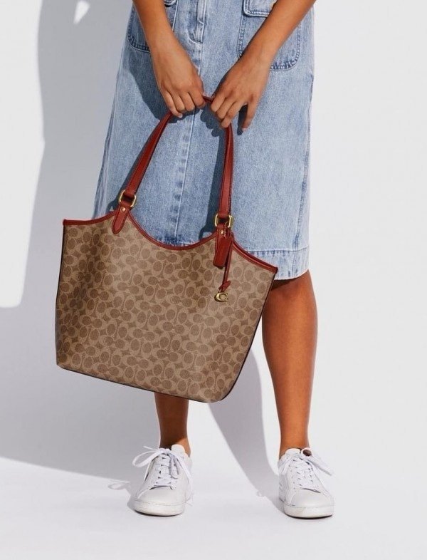 Coach Day Tote With Removable Pouch & Dust Bag (Brown-968)(BSB) - Image 3