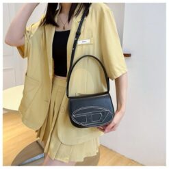 Alternative view of Diesel 1DR Shoulder Bag With OG Box & Dust Bag & Extra Shoulder Strap (Black-442)(BSB)