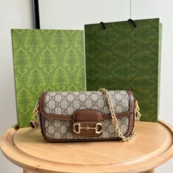 Alternative view of Gucci GG Horsebit 1955 Monogram Crossbody Shoulder Bag With OG Box & Dust Bag(Brown-987)(BSB)