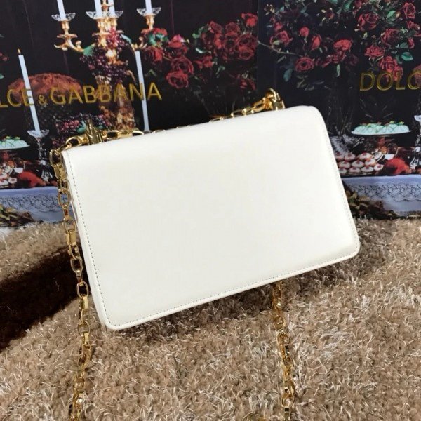 Dolce & Gabbana D&G Nappa Leather Shoulder Bag WIth OG Box &
Dust Bag (White-989)(BSB) - Image 6