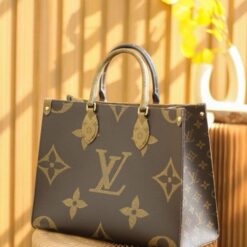 Alternative view of Louis Vuitton LV On The Go Monogram and Monogram Reverse Premium Leather Tote Bag With Dust Bag (Brown - 189)(BSB)