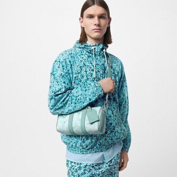 Louis Vuitton LV M22527 Keepall Bandouliere 25 Monogram Travel Speedy With OG Box & Dust Bag (Blue - 648)(BSB) - Image 3