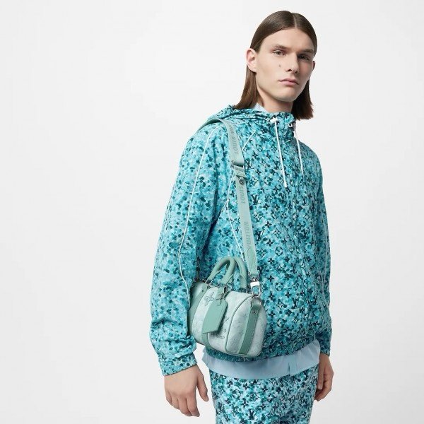 Louis Vuitton LV M22527 Keepall Bandouliere 25 Monogram Travel Speedy With OG Box & Dust Bag (Blue - 648)(BSB) - Image 4