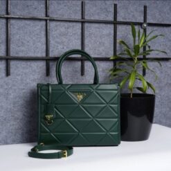 Alternative view of Prada Leather Symbole Tote Bag With Dust Bag (Green-223)(BSB)