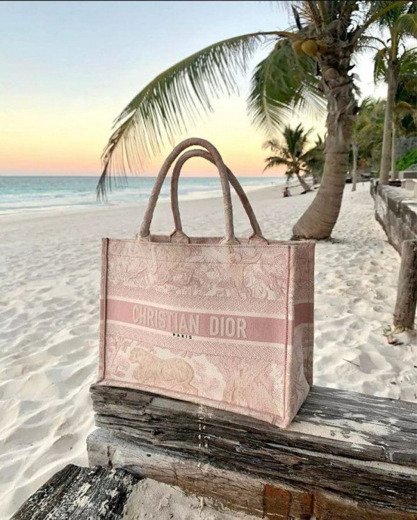 Dior Book Tote Pink Toile De Jouy With OG Box & Dust Bag & Scarf (Pink_Tiger-574)(BSB) - Image 2