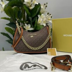 Alternative view of Michael Kors MK Jet Set Charm Small Logo Pochette With OG Box (5575_Coffee_Brown)(LB)