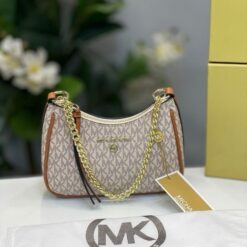 Alternative view of Michael Kors MK Jet Set Charm Small Logo Pochette With OG Box (5575_Beige_Brown)(LB)
