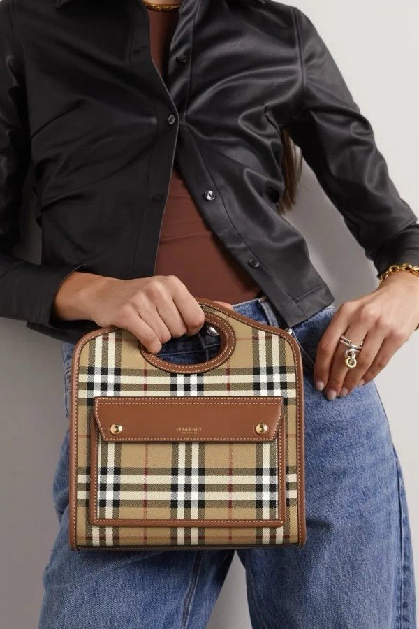 Burberry Mini Checkered Leather Tote Bag With OG Box & Dust
Bag 2733 Lattice(LB) - Image 2