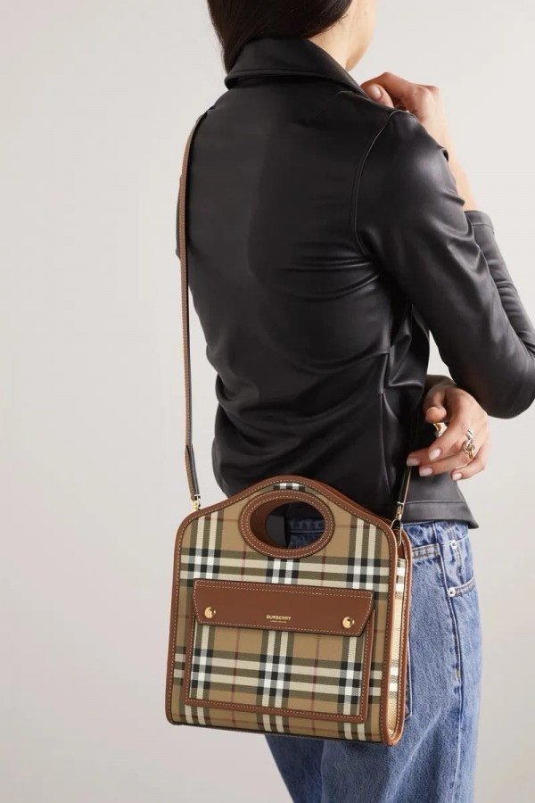 Burberry Mini Checkered Leather Tote Bag With OG Box & Dust
Bag 2733 Lattice(LB) - Image 3