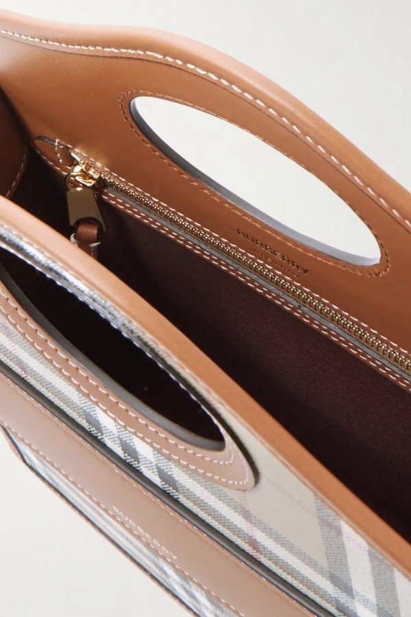 Burberry Mini Checkered Leather Tote Bag With OG Box & Dust
Bag 2733 Lattice(LB) - Image 4