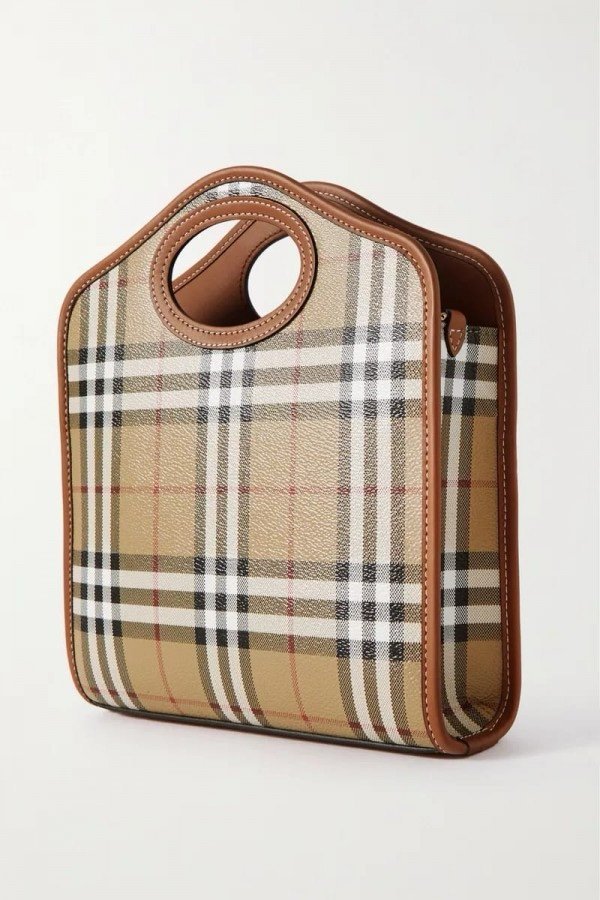 Burberry Mini Checkered Leather Tote Bag With OG Box & Dust
Bag 2733 Lattice(LB) - Image 6