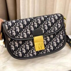 Alternative view of Christian Dior Oblique Monogram Bag With Bill OG Box & Dust Bag 78806 Black(LB)
