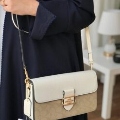 Alternative view of Coach Morgan 27 Shoulder Bag With OG Box & Dust Bag (5710_Apricot_whiteBeige)(LB)