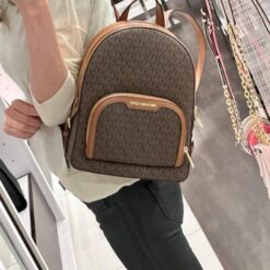 Alternative view of Michael Kors Double Zipper Backpack With Dust Bag (22M07-Coffee_Brown)(LB)
