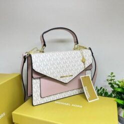 Alternative view of Michael Kors Mk Ludlow Signature Leather Satchel Bag With Box White Pink 3323(LB)
