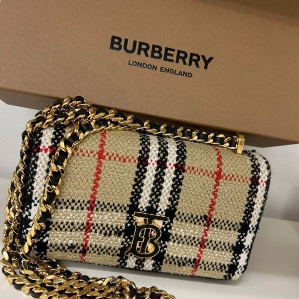 Burberry Lola London Check Crossbody Bag With OG Box & DustBag Grid (8393)(LB) - Image 4