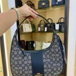 Alternative view of Coach Carmen Shoulder Bag Blue Cloth With OG Box Dust Bag-6812-12_Blue_Cloth(LB)