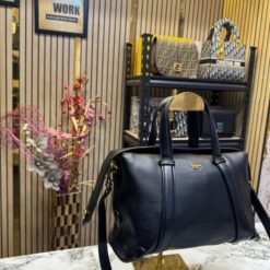 Alternative view of FEND I LEATHER BOWLING HANDBAG WITH SLING PREMIUM QUALITY WITH DUST BAG (BLACK)(MT)