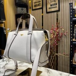 Alternative view of FEND I LEATHER BOWLING HANDBAG WITH SLING PREMIUM QUALITY WITH DUST BAG (WHITE)(MT)