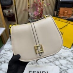 Alternative view of FEND I COMON FF LOGO PLAQUE HANDBAG WITH OG BOX AND DUST BAG INCLUDING CARRY BAG PREMIUM QUALITY (APRICOT)(MT)