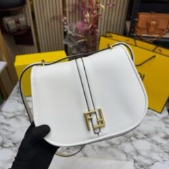 Alternative view of FEND I COMON FF LOGO PLAQUE HANDBAG WITH OG BOX AND DUST BAG INCLUDING CARRY BAG PREMIUM QUALITY (WHITE)(MT)