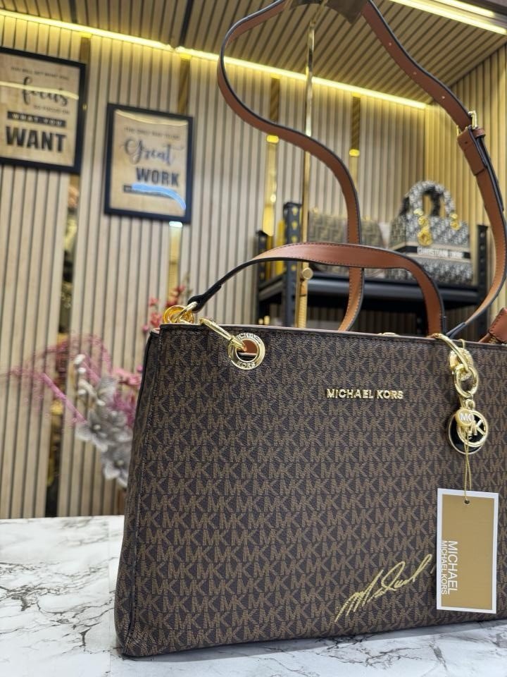 MICHAE L KORS CYNTHIA HANDBAG WITH OG DUST BAG PREMIUM QUALITY (COFFEE BROWN)(MT) - Image 6