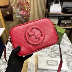 Alternative view of GUCC I SOHO LEATHER HANDBAG WITH OG BOX AND DUST (RED) (S5)(MT)