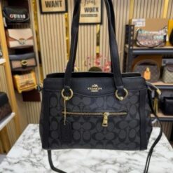 Alternative view of Coach Womens Signature Canvas Kailey Carryall Handbag With DustBag (C506-BLACK)(MT)