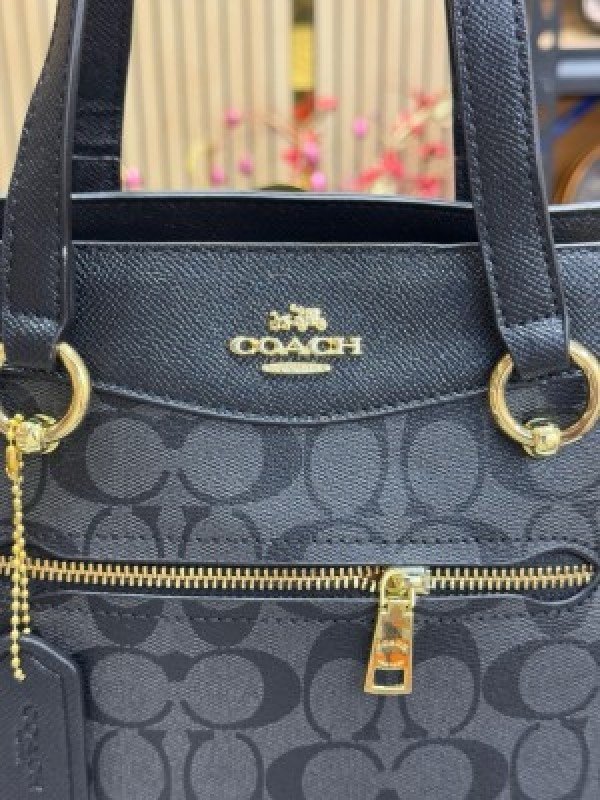 Coach Womens Signature Canvas Kailey Carryall Handbag With DustBag (C506-BLACK)(MT) - Image 3