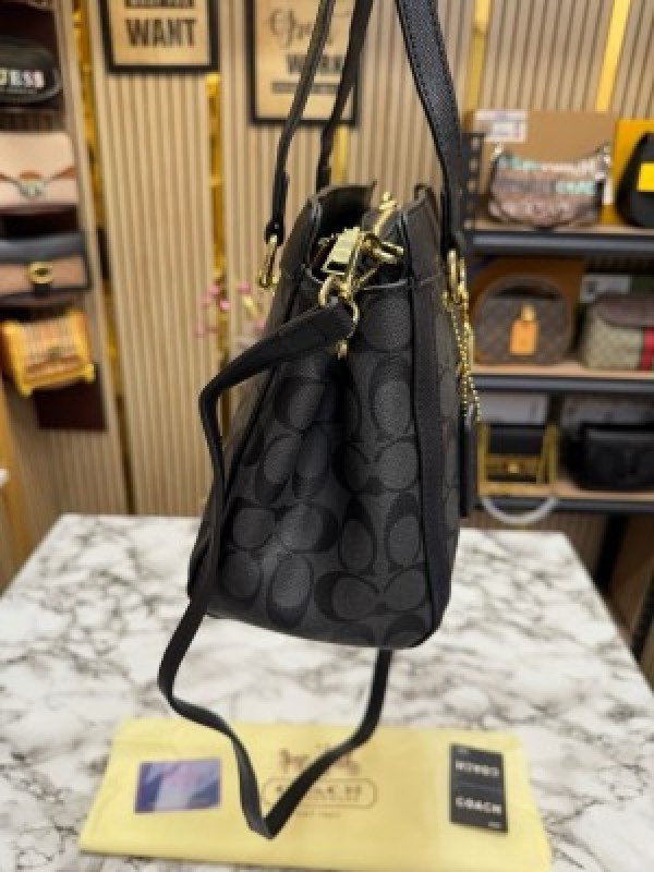 Coach Womens Signature Canvas Kailey Carryall Handbag With DustBag (C506-BLACK)(MT) - Image 7