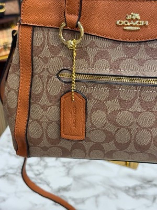 Coach Womens Signature Canvas Kailey Carryall Handbag With DustBag (C506-APRICOT_BROWN)(MT) - Image 3