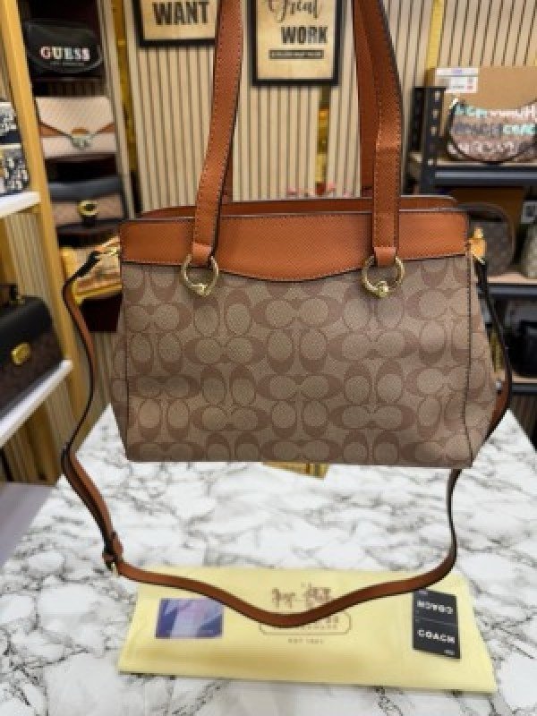 Coach Womens Signature Canvas Kailey Carryall Handbag With DustBag (C506-APRICOT_BROWN)(MT) - Image 6