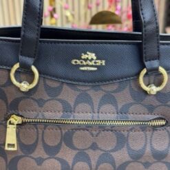 Alternative view of Coach Womens Signature Canvas Kailey Carryall Handbag With DustBag (C506-COFFEE_BLACK)(MT)