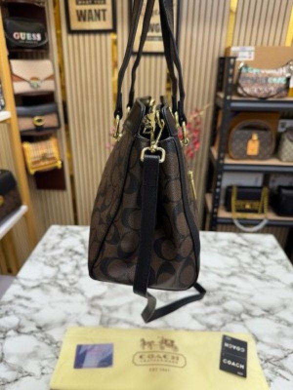 Coach Womens Signature Canvas Kailey Carryall Handbag With DustBag (C506-COFFEE_BLACK)(MT) - Image 5