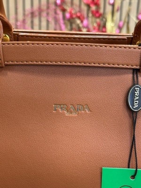 Prada Buckle Handbag With Sling And Dust Bag (Brown)(MT) - Image 2